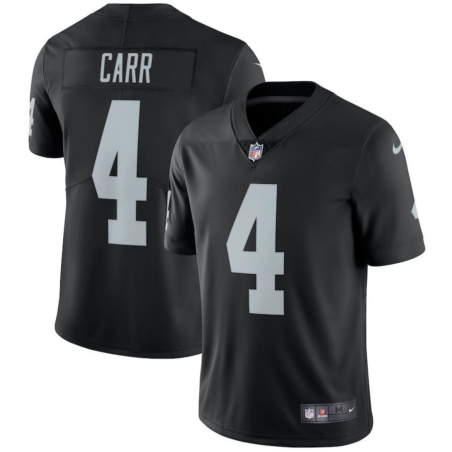 Men Oakland Raiders 4 Derek Carr Nike Black Vapor Untouchable Limited Player NFL Jersey